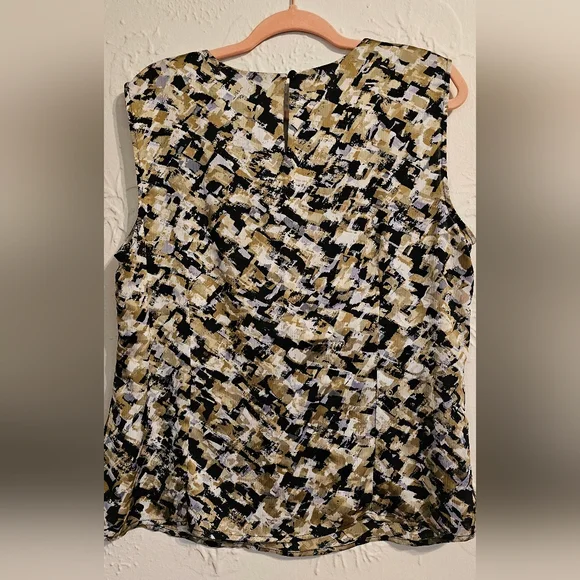 KASPER Print Cowl Neck Sleeveless Women's Top XL - Picture 2 of 4